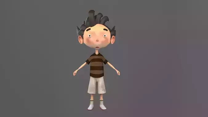Cartoon Boy Rigged 3D Model
