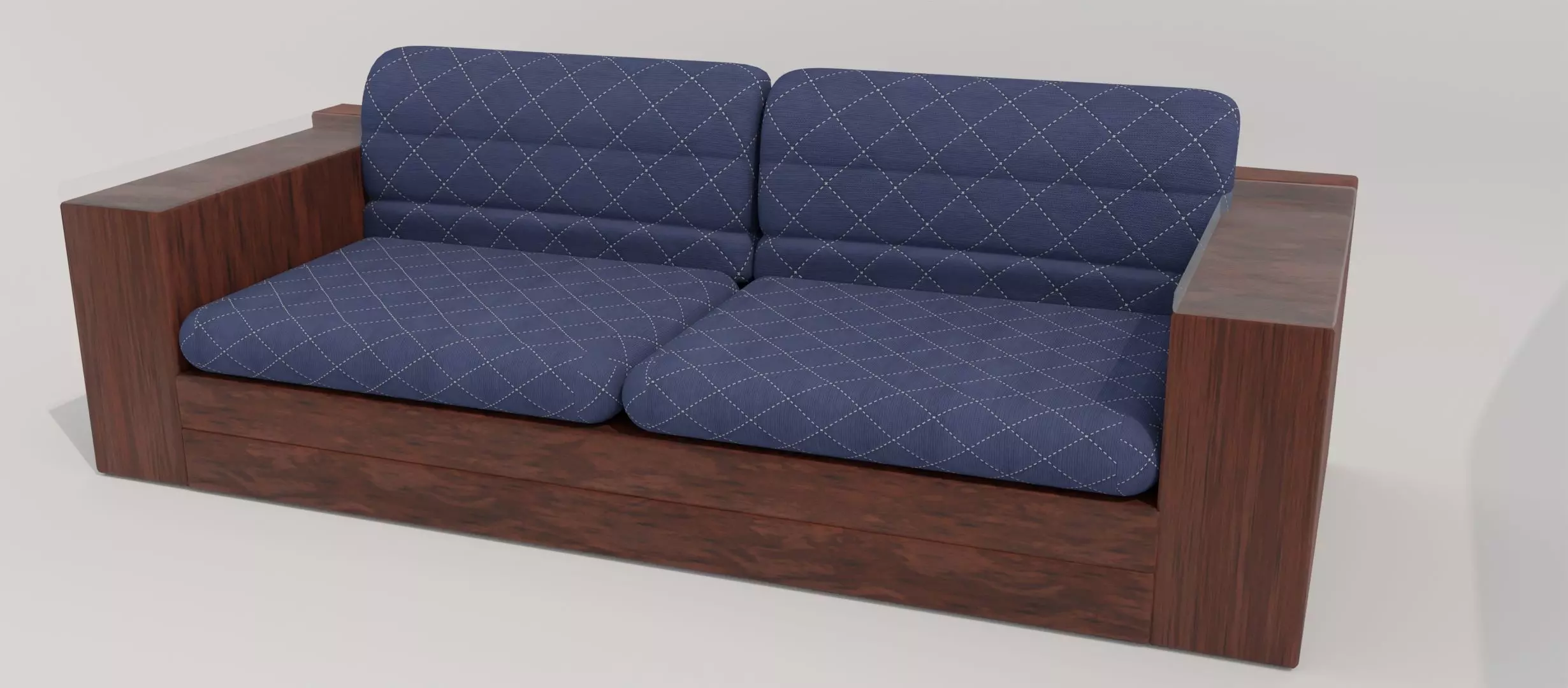Wooden Sofa 2K PBR Textures 3D model_0