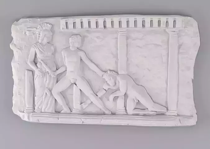 Panel relief depicting ancient greek