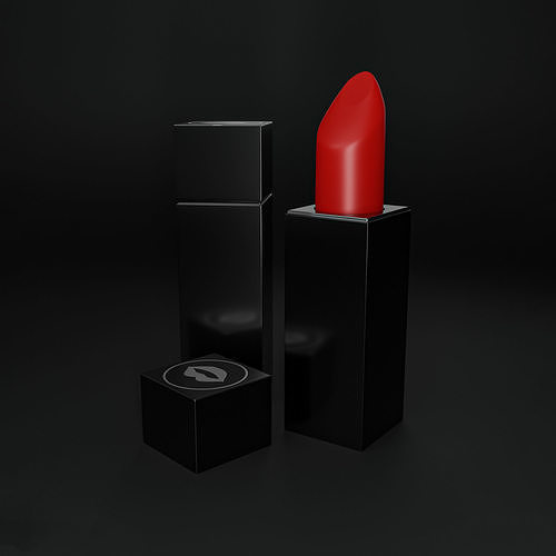 Lipstick 3D in box Free 3D model