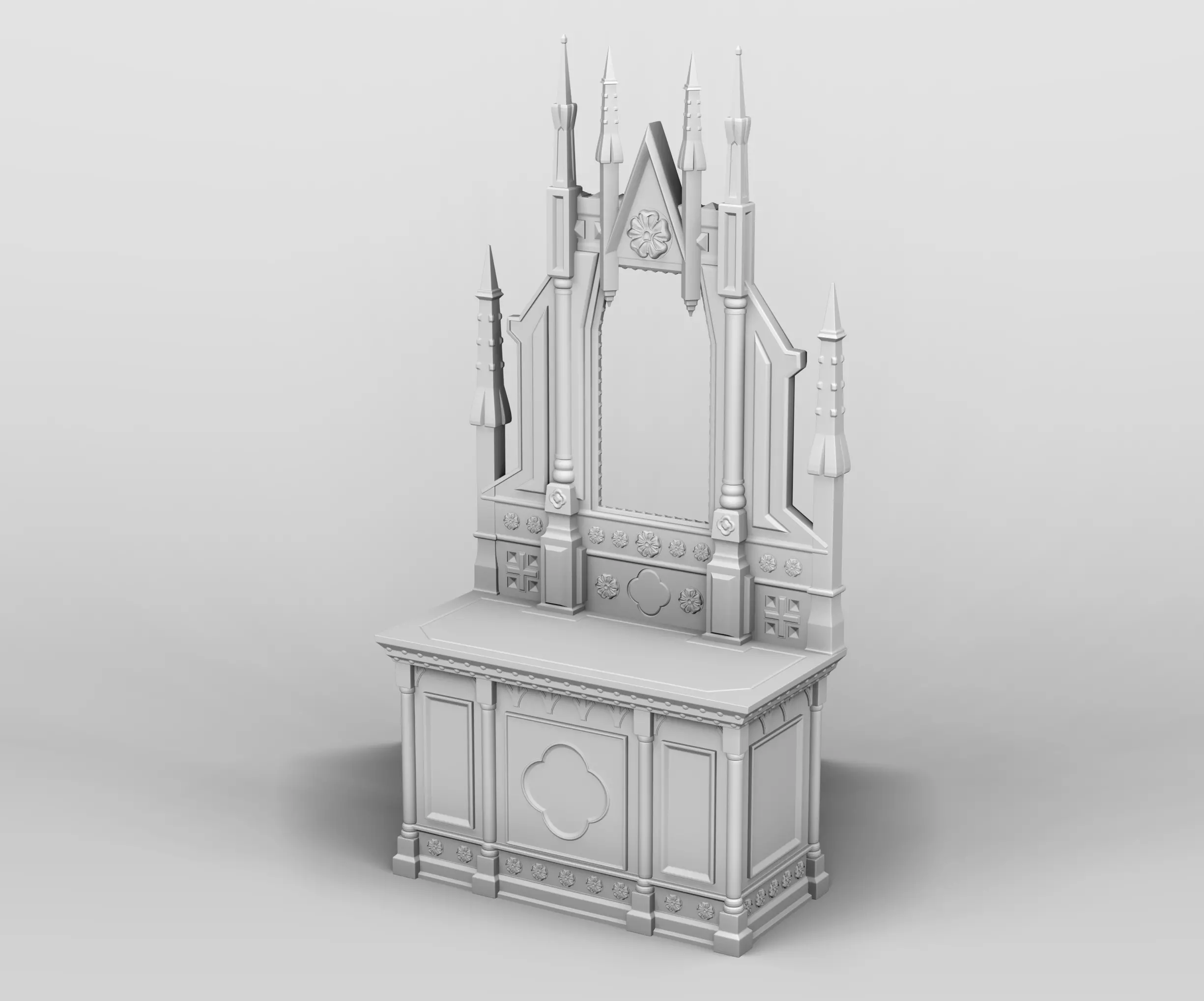 Medieval furniture 3D print model_0