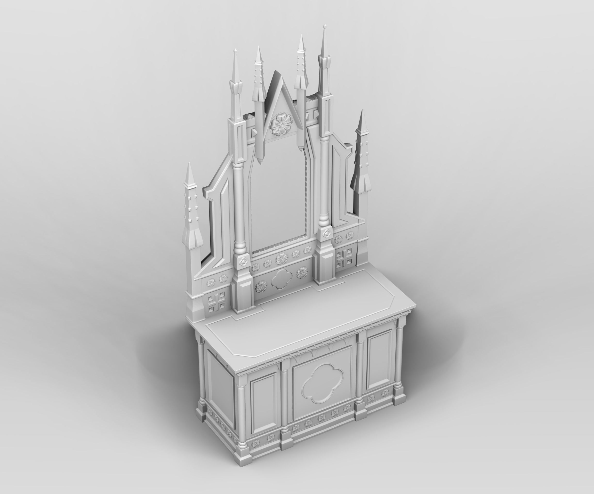 Medieval furniture 3D print model_2