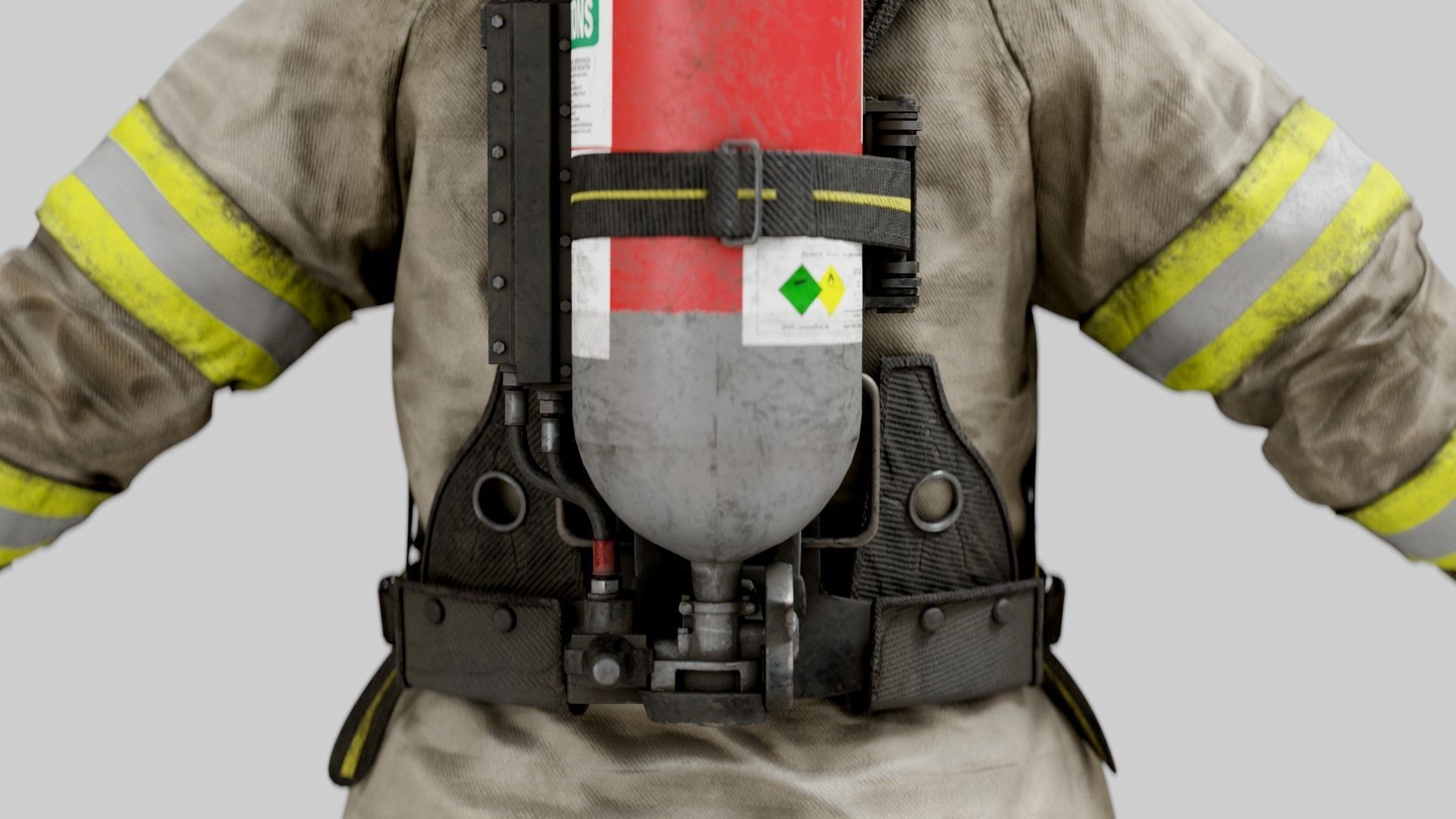 FIREFIGHTER Modern USA RIGGED 3D model_13