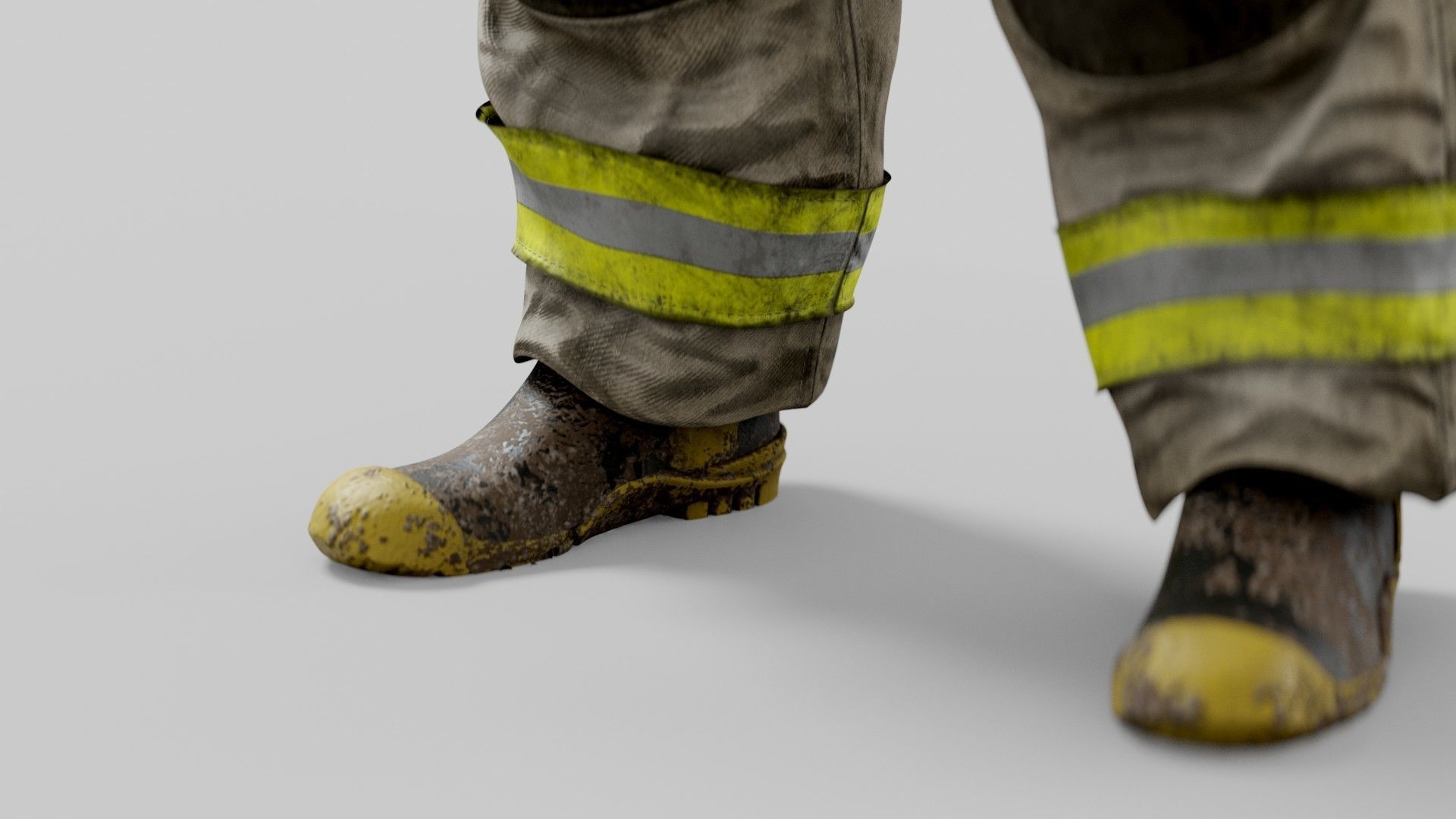 FIREFIGHTER Modern USA RIGGED 3D model_12