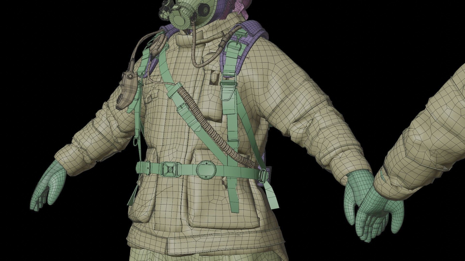 FIREFIGHTER Modern USA RIGGED 3D model_19