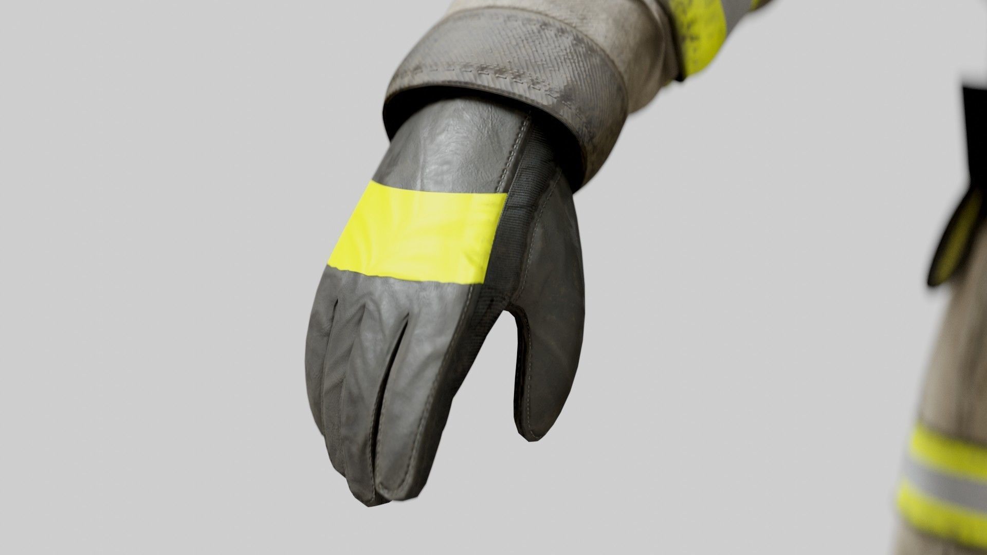 FIREFIGHTER Modern USA RIGGED 3D model_14