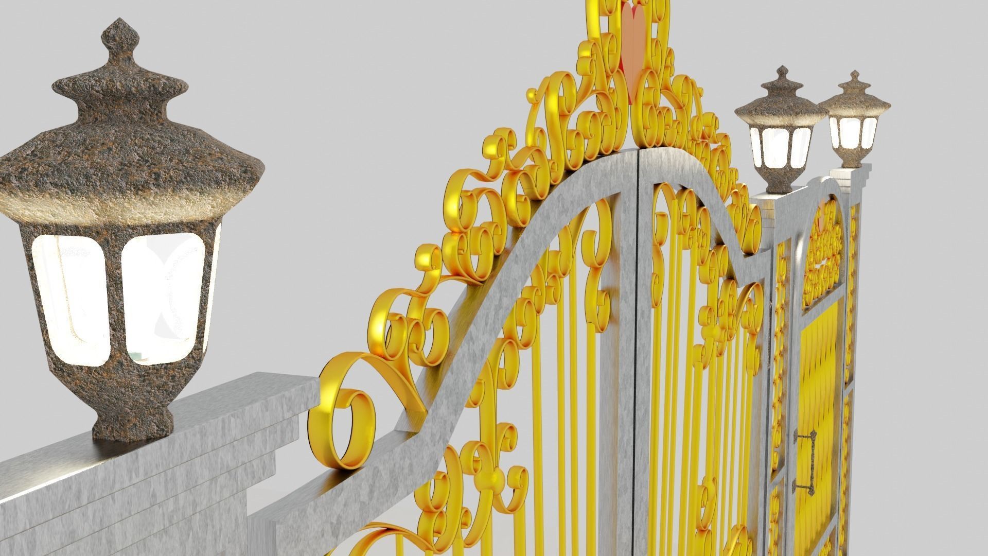Gate Blender FBX Obj 3D model_8