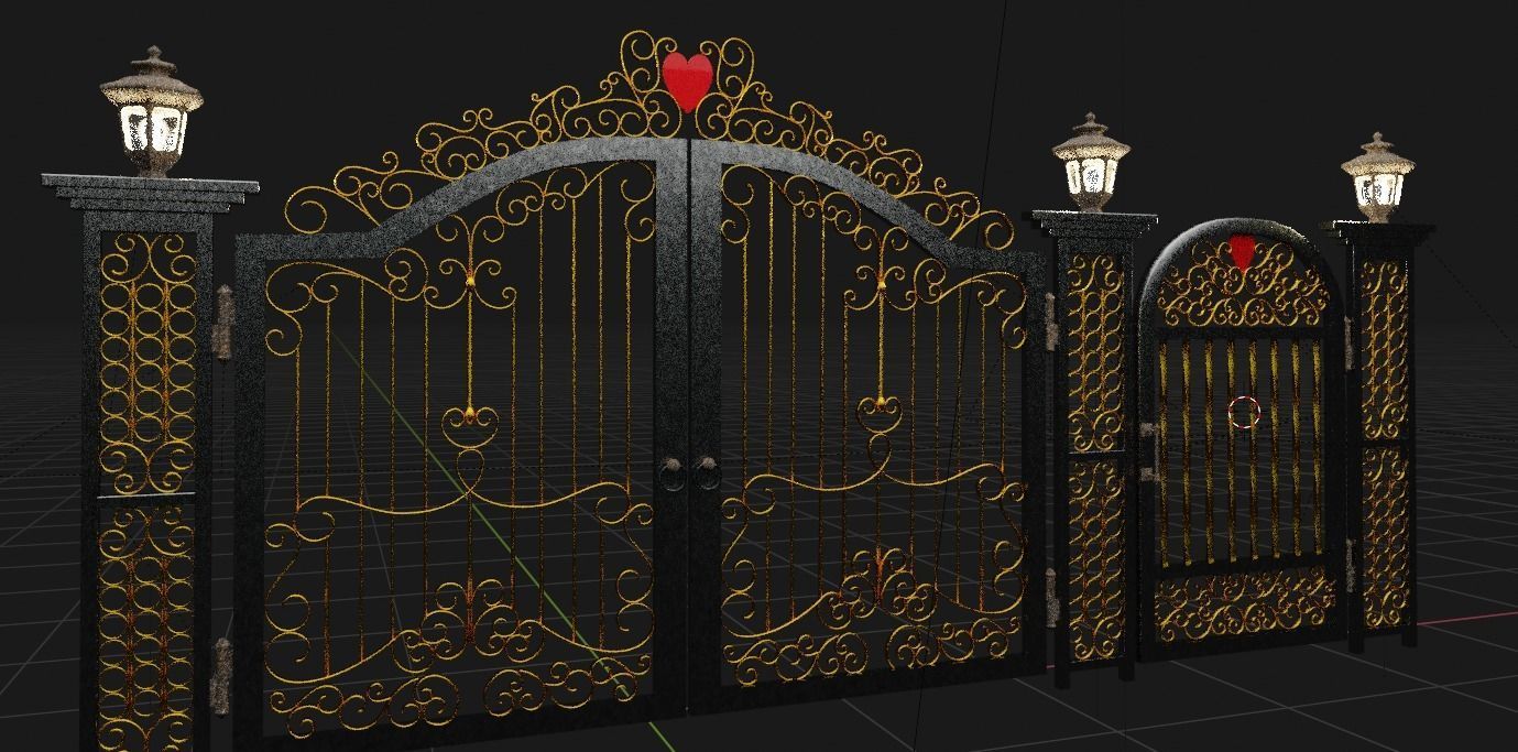 Gate Blender FBX Obj 3D model_3