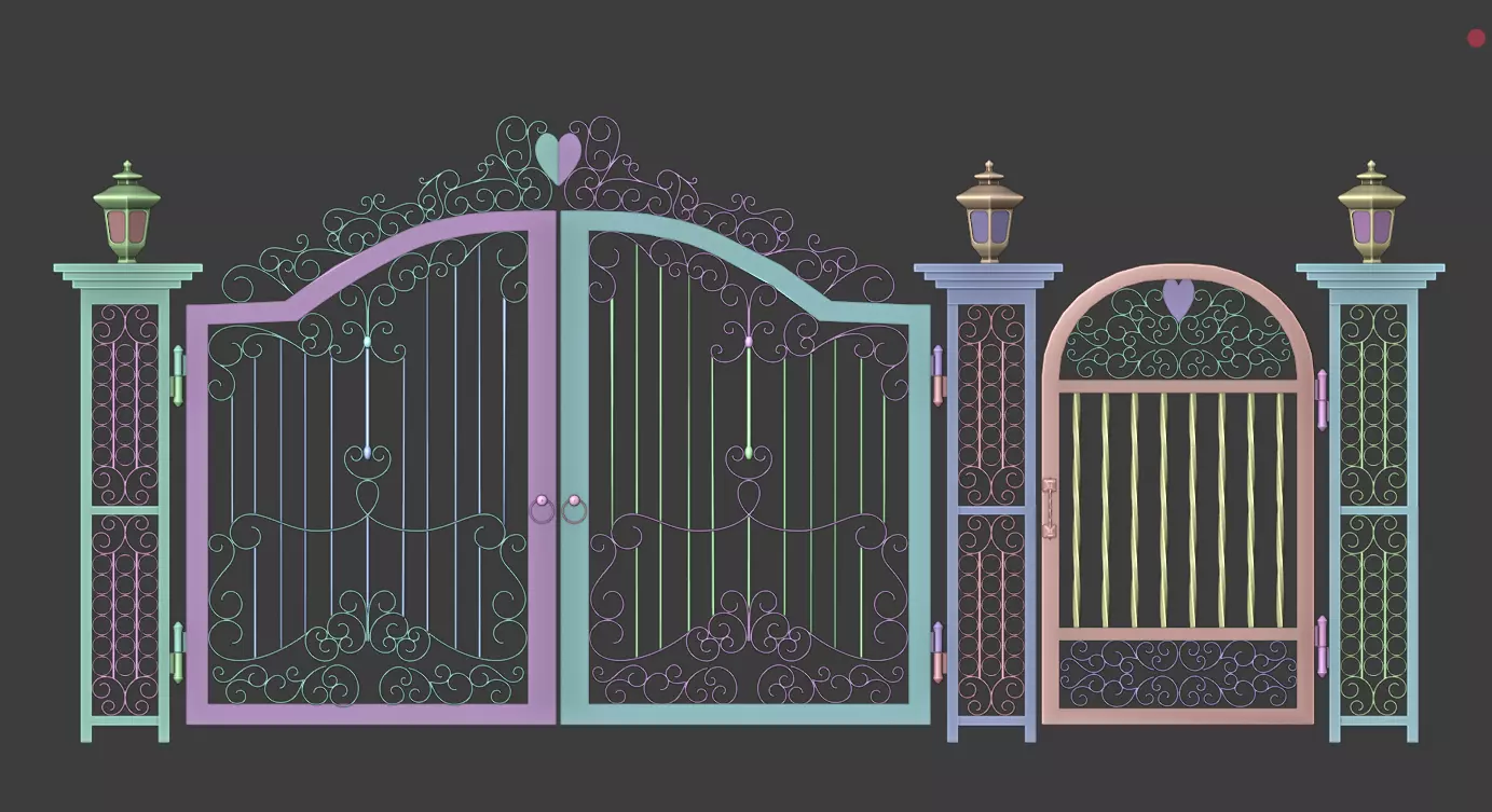 Gate Blender FBX Obj 3D model_0