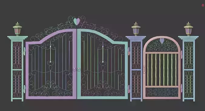 Gate Blender FBX Obj 3D model
