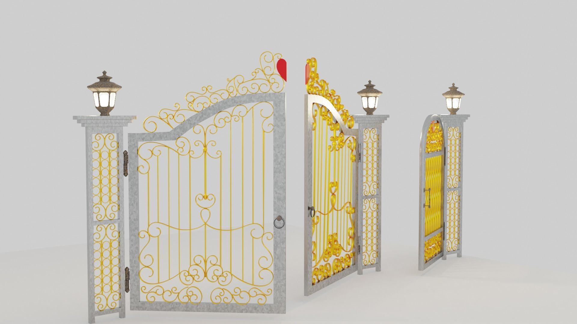 Gate Blender FBX Obj 3D model_9