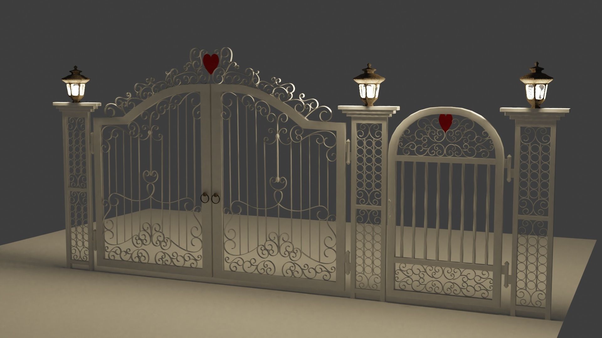 Gate Blender FBX Obj 3D model_4