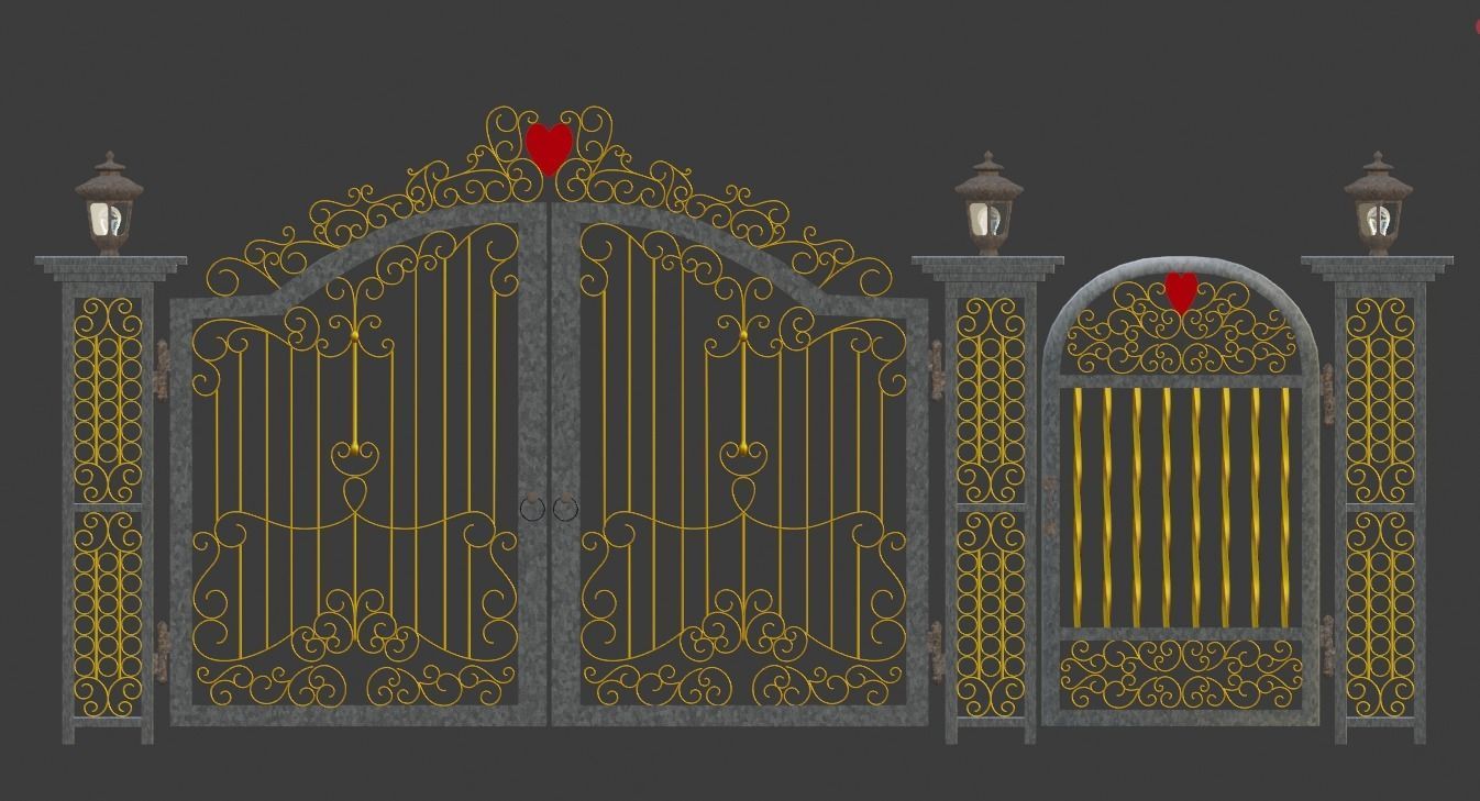 Gate Blender FBX Obj 3D model_1