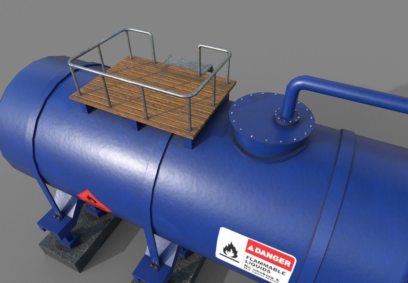 Industrial Tank Low-poly 3D model_6
