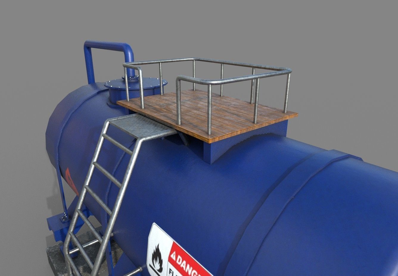 Industrial Tank Low-poly 3D model_5