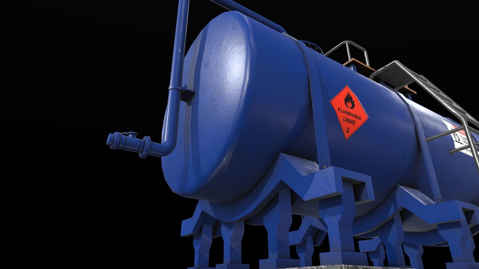 Industrial Tank Low-poly 3D model_8
