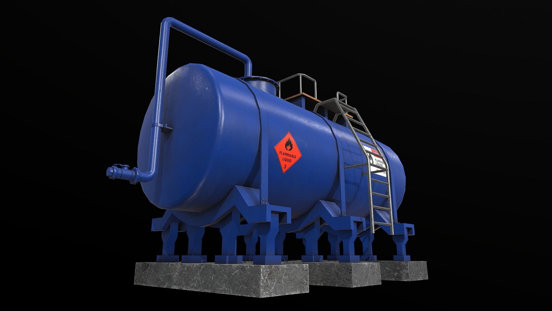 Industrial Tank Low-poly 3D model_7