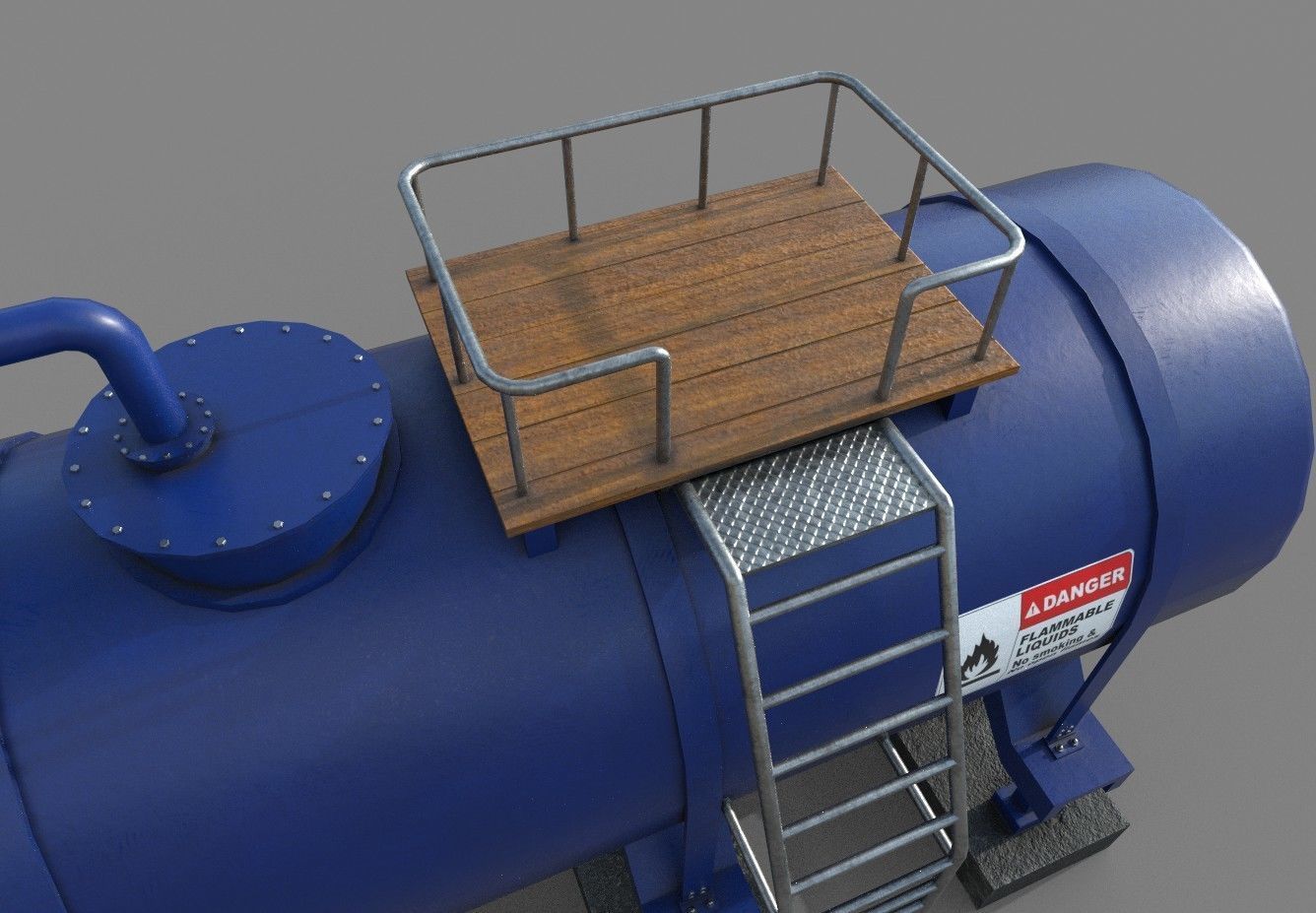 Industrial Tank Low-poly 3D model_4