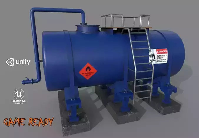 Industrial Tank Low-poly 3D model