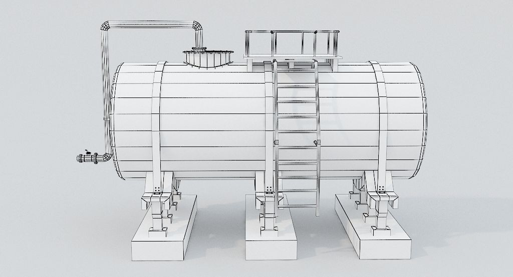 Industrial Tank Low-poly 3D model_11