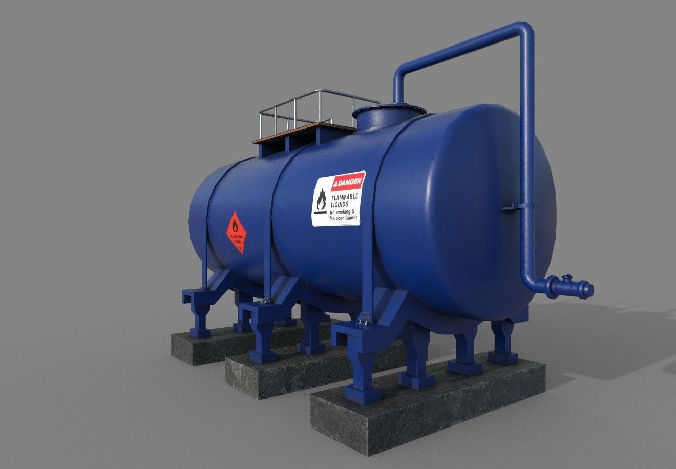 Industrial Tank Low-poly 3D model_2