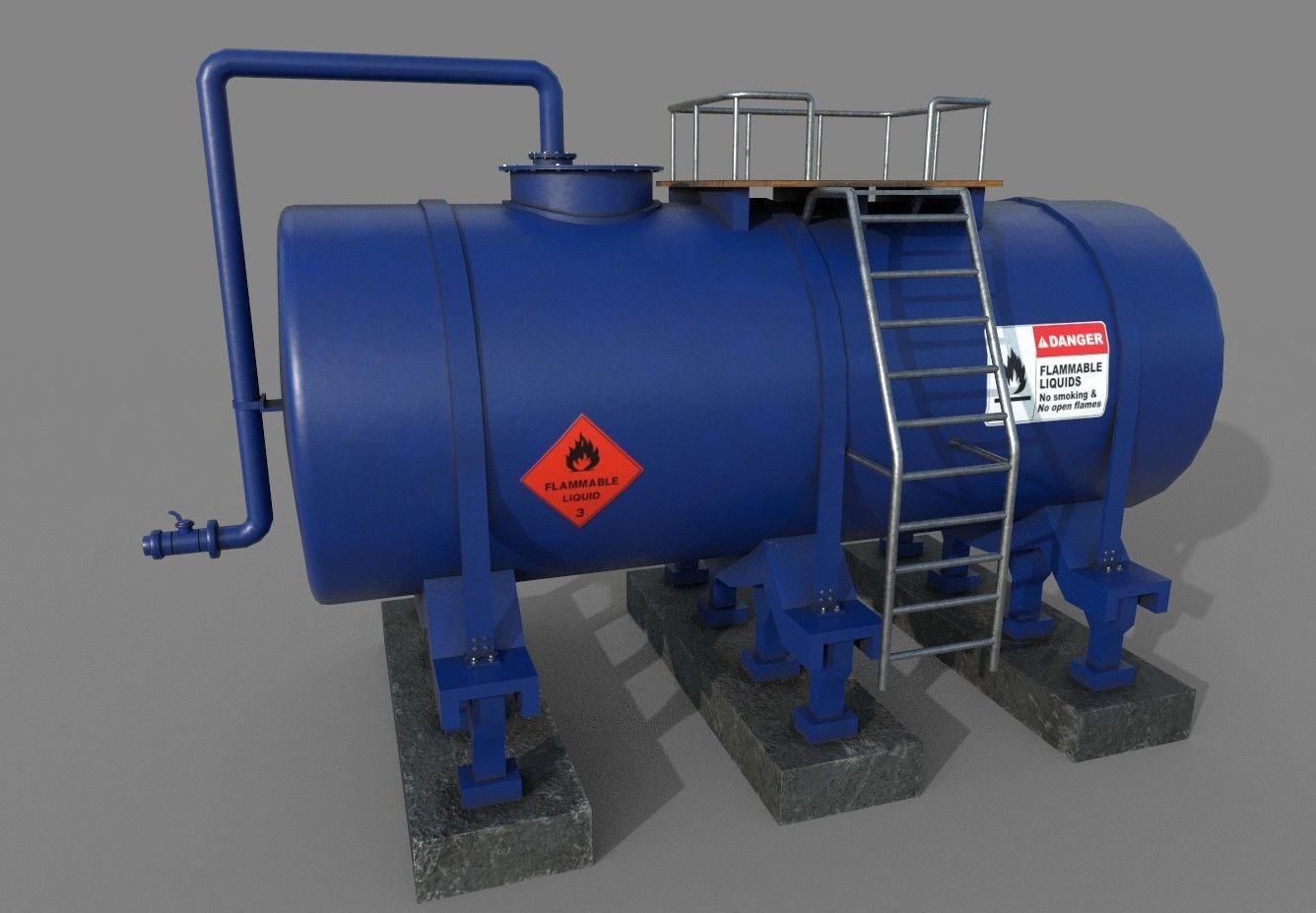 Industrial Tank Low-poly 3D model_9