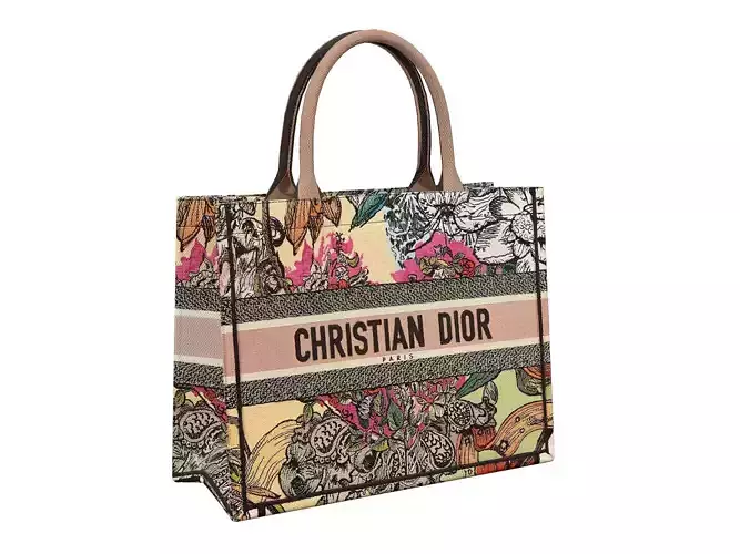 Dior Bag Small Book Tote Multicolor Coeur En Fleurs Low-poly 3D model