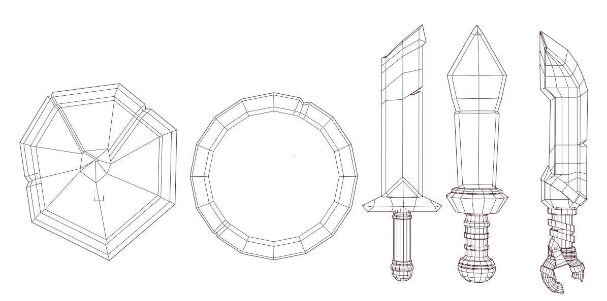 LowPoly RPG Weapons Pack Low-poly 3D model_8