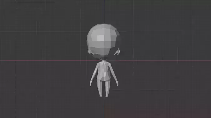 chibi low poly base mesh 3D model