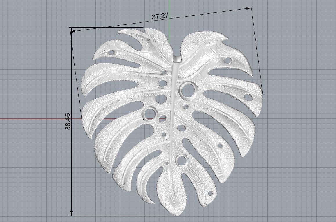 Monstera Pendants 3D print model_9