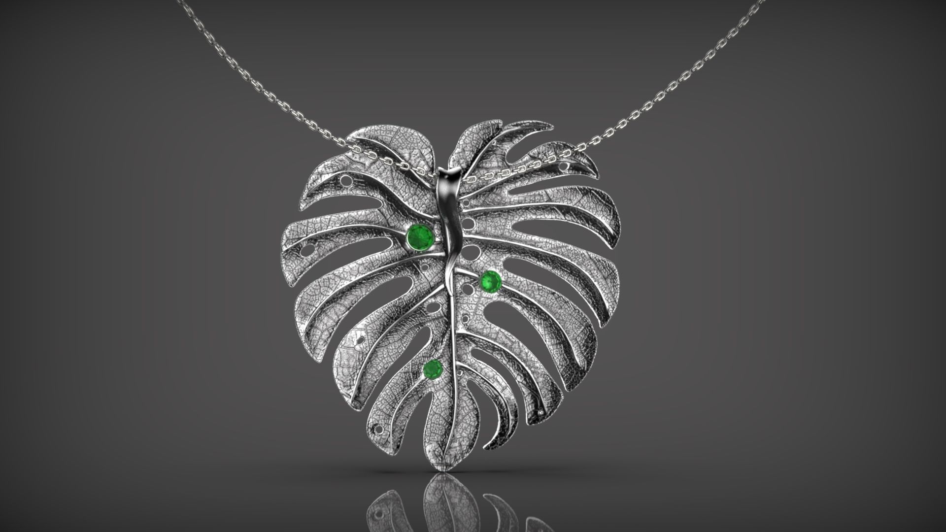 Monstera Pendants 3D print model_3