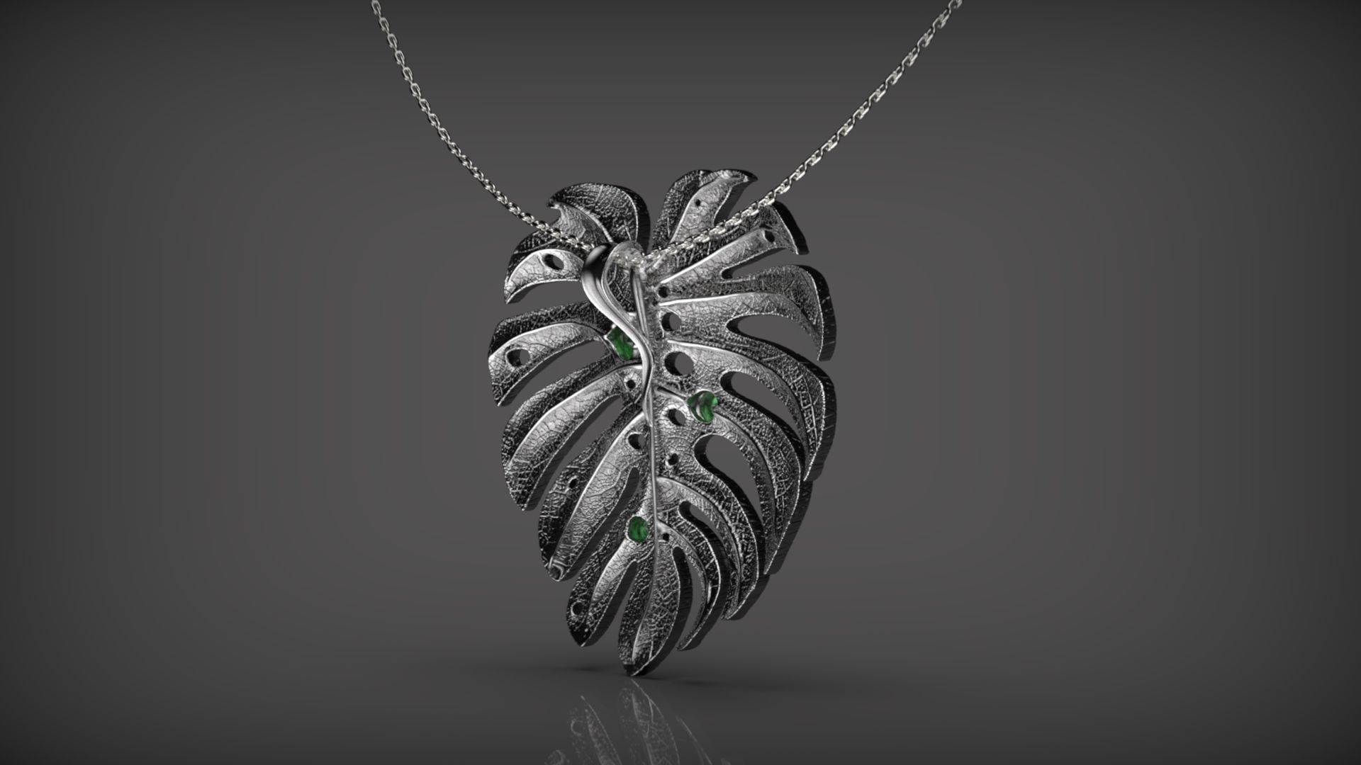Monstera Pendants 3D print model_4