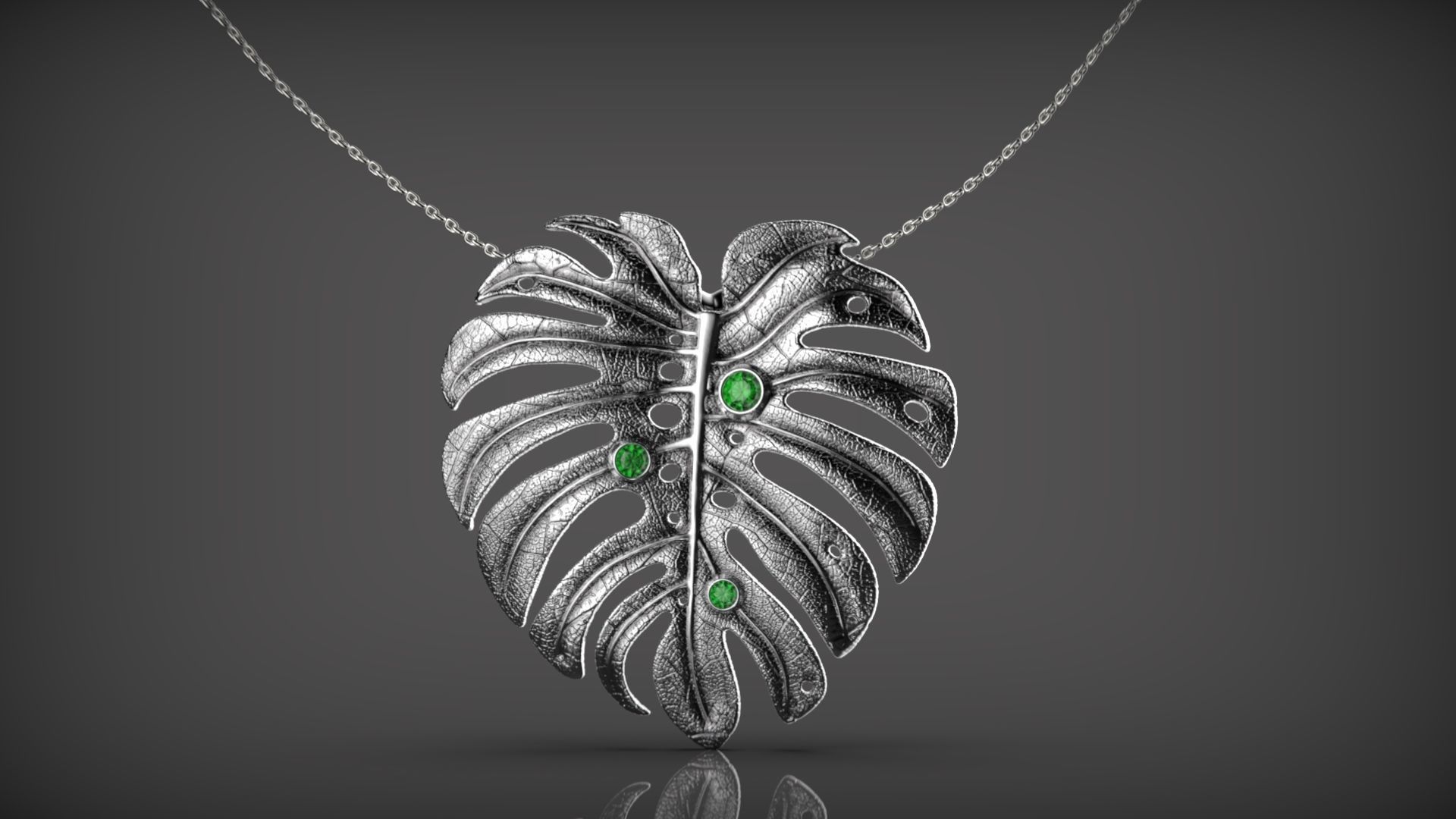Monstera Pendants 3D print model_7
