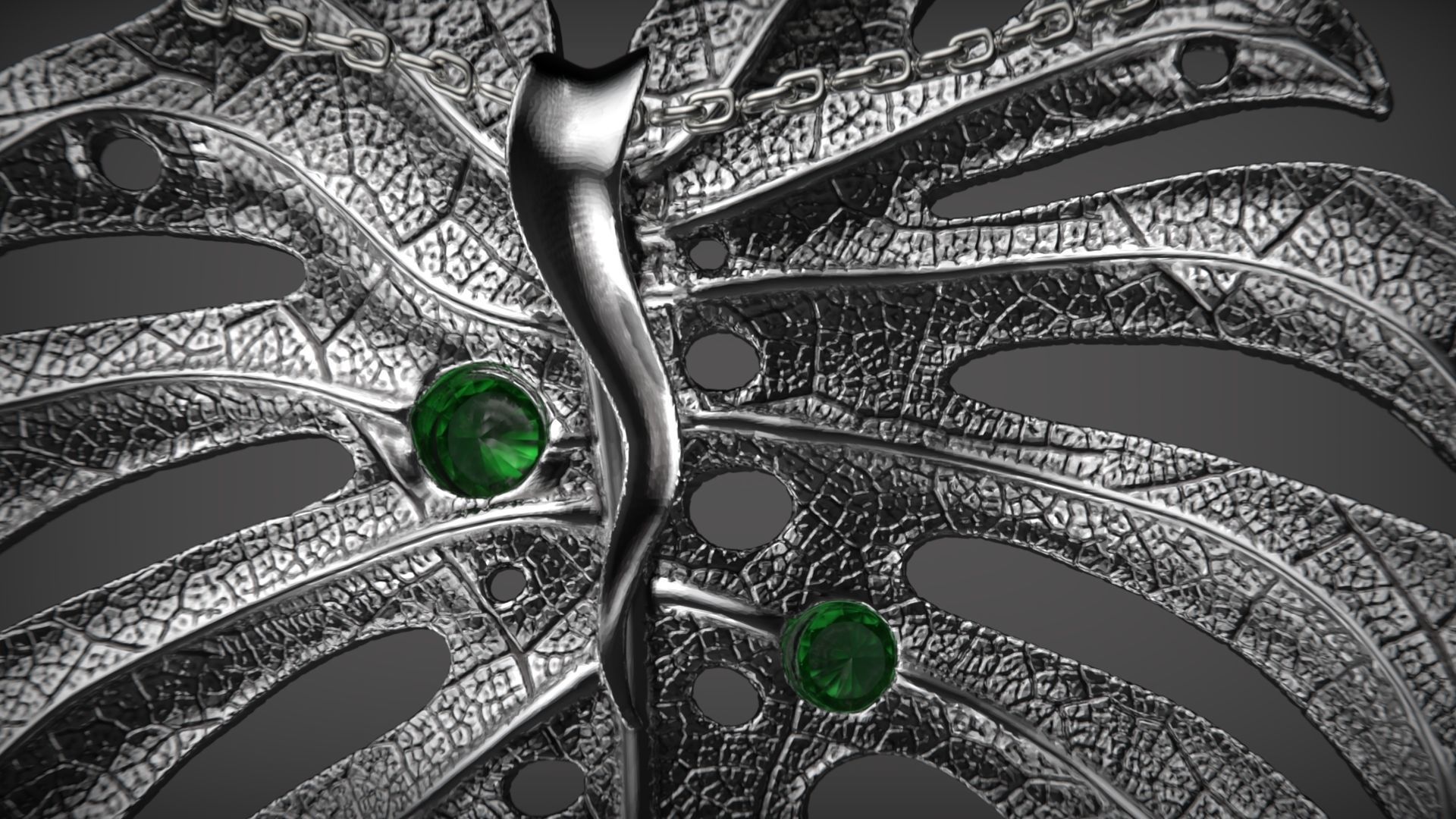 Monstera Pendants 3D print model_6