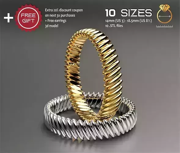 unique eternity wedding ring package 3D print model