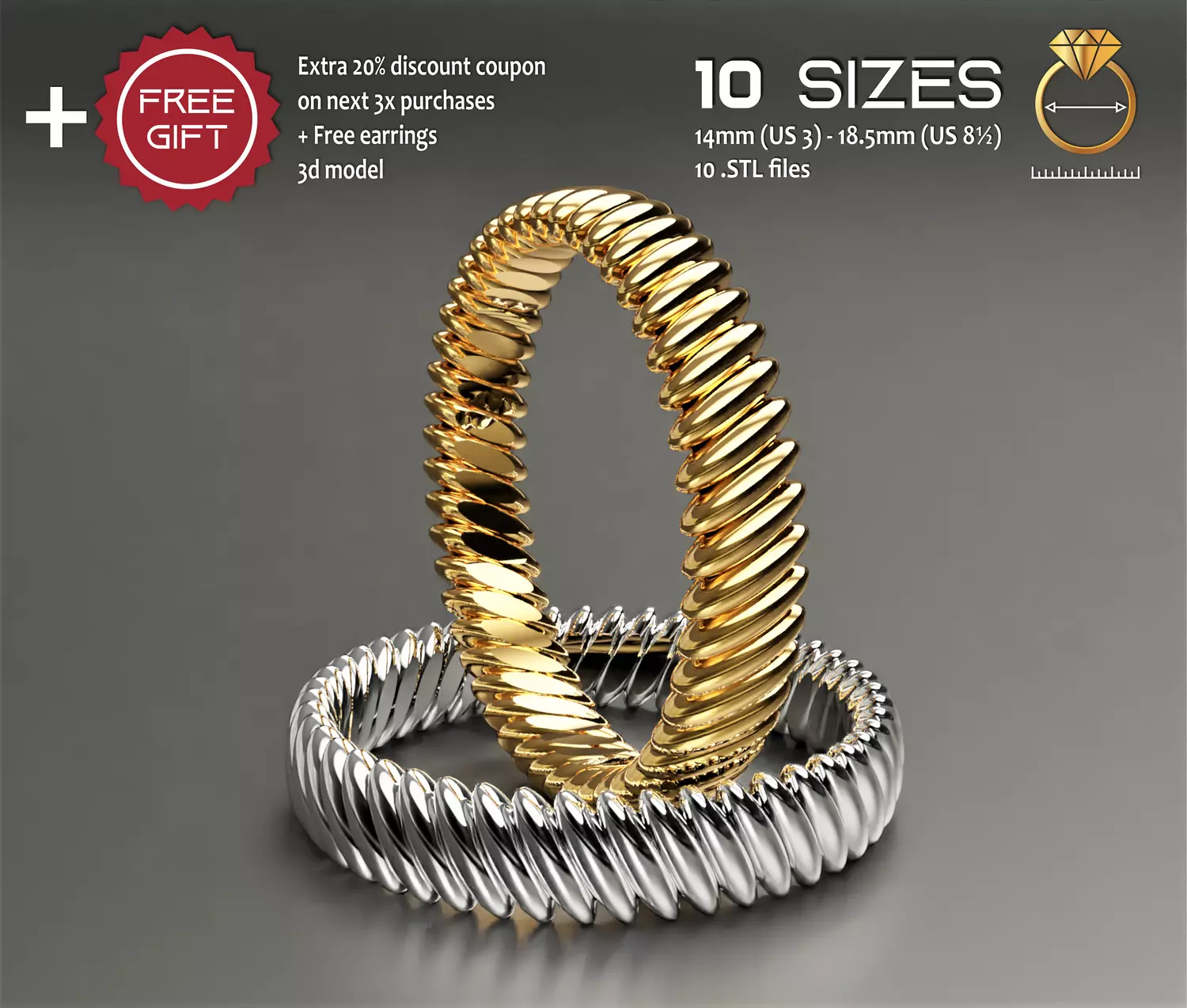 unique eternity wedding ring package 3D print model 3D print model