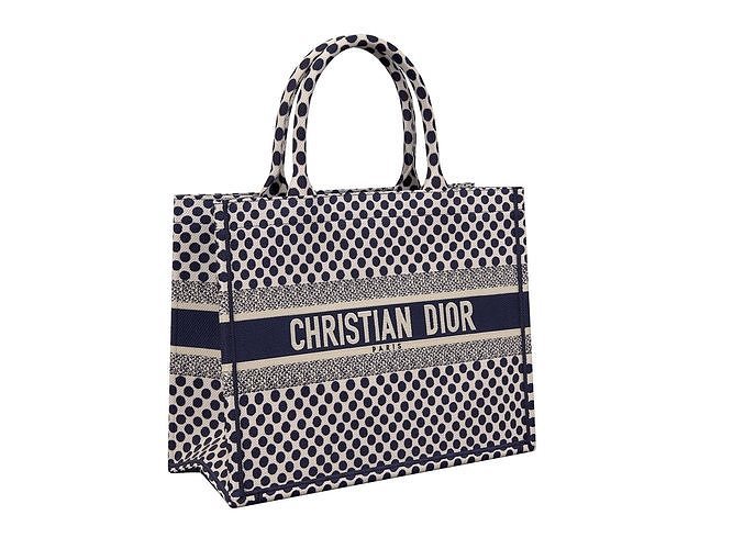 Dior Bag Small Book Tote Blue Dots Embroidery Low-poly 3D model