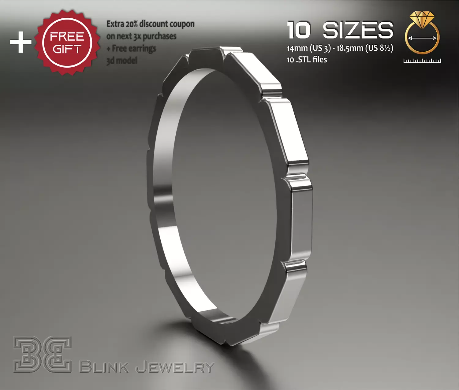 unique eternity stackable ring package 3D print model
