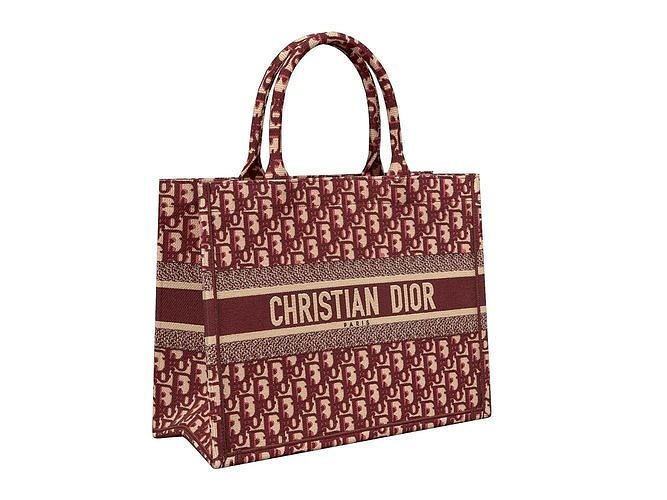 Dior Bag Small Book Tote Burgundy Oblique Low-poly 3D model