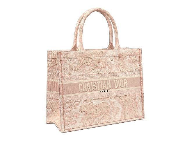 Dior Bag Small Book Tote Pink Toile Low-poly 3D model
