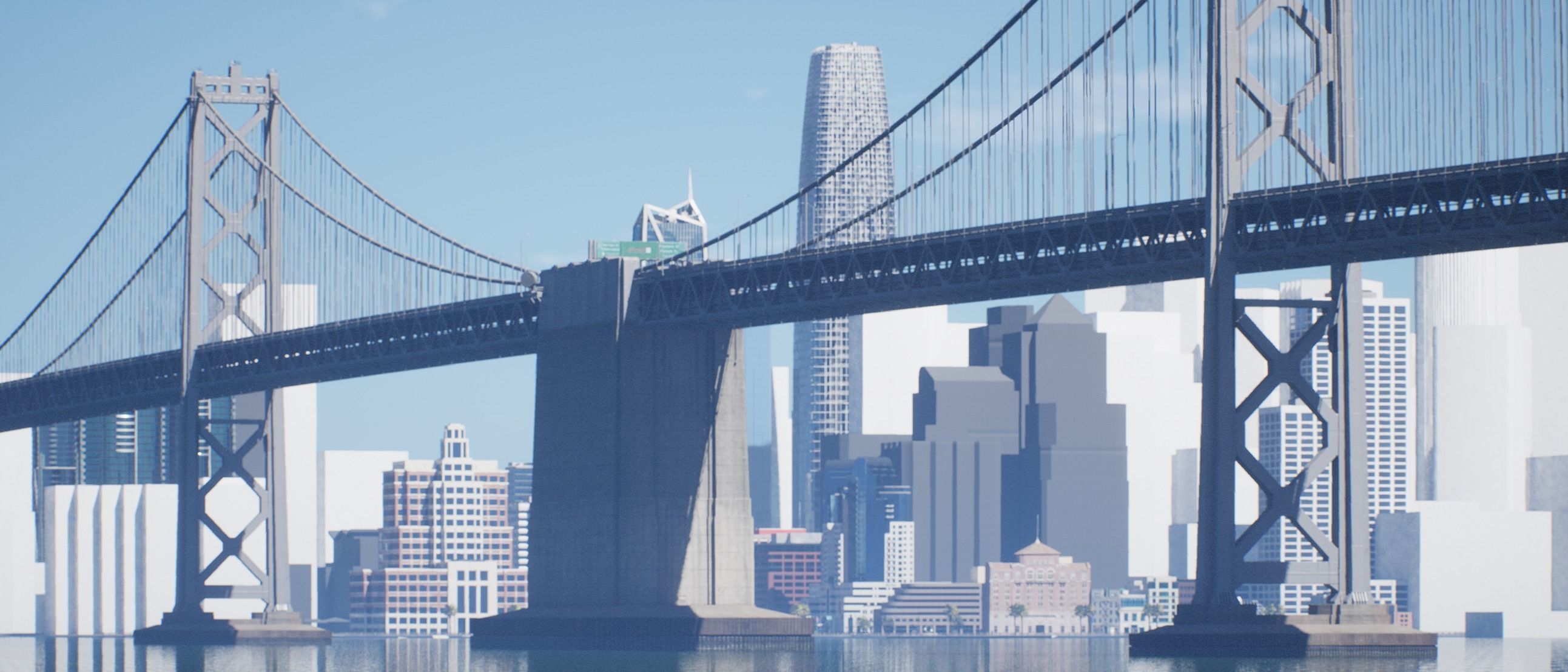 San Francisco - Oakland Bay Bridge 3D Model with Textures Low-poly 3D model_15
