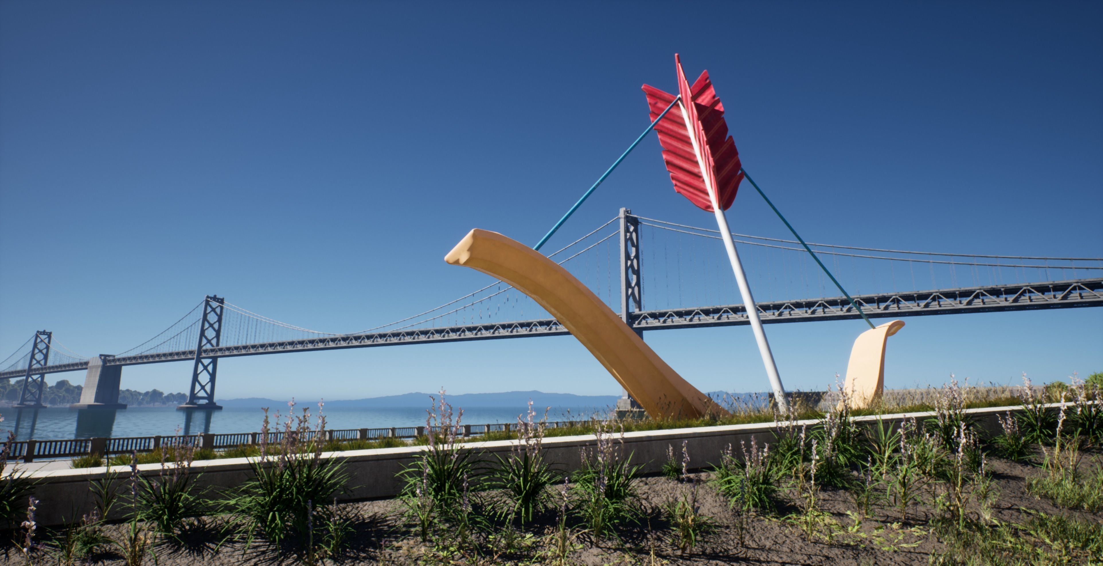 San Francisco - Oakland Bay Bridge 3D Model with Textures Low-poly 3D model_14