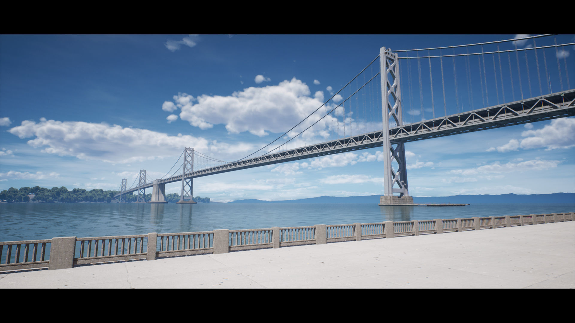 San Francisco - Oakland Bay Bridge 3D Model with Textures Low-poly 3D model_2