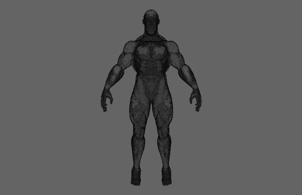 Man Muscled - Base Mesh 3D model_15