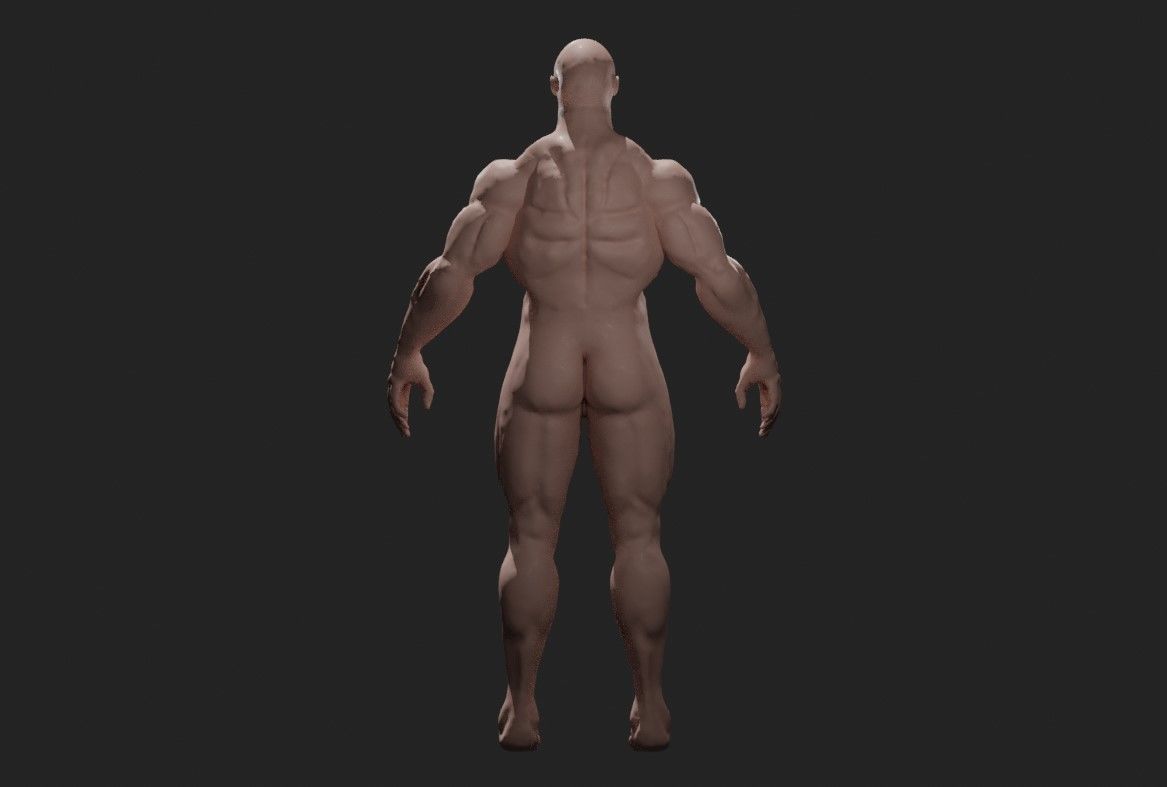 Man Muscled - Base Mesh 3D model_8