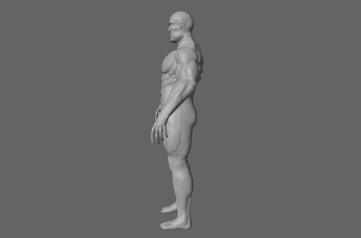 Man Muscled - Base Mesh 3D model_17