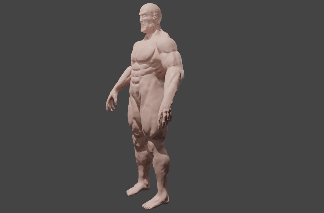 Man Muscled - Base Mesh 3D model_1