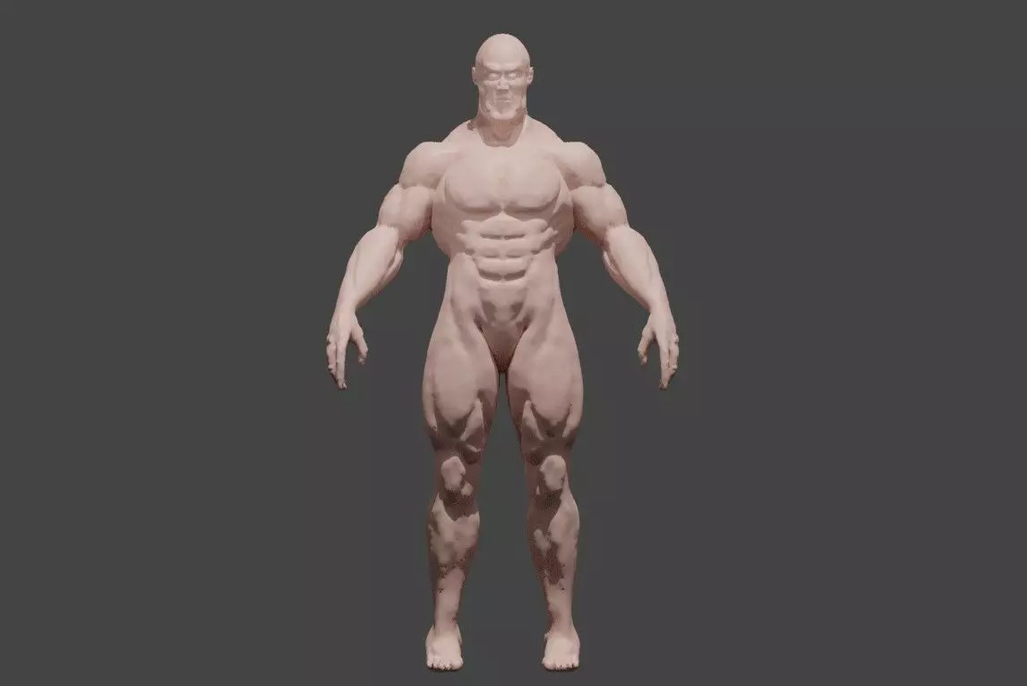 Man Muscled - Base Mesh 3D model_0