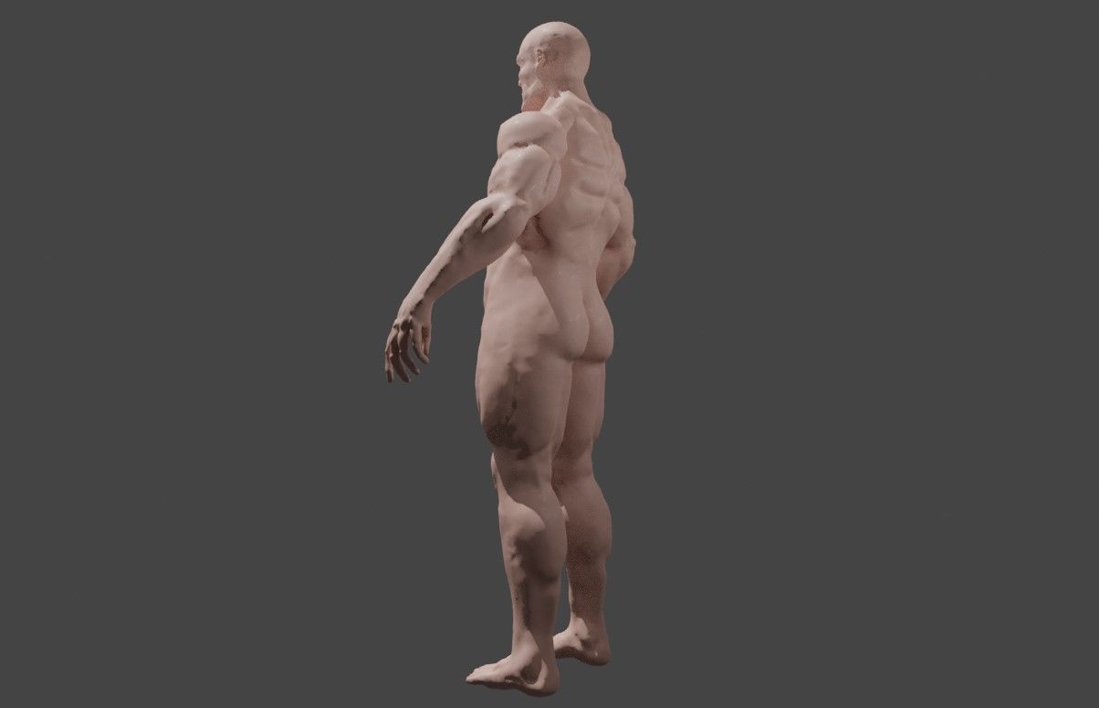 Man Muscled - Base Mesh 3D model_7