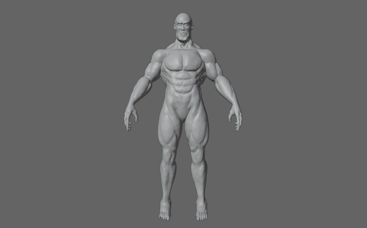 Man Muscled - Base Mesh 3D model_2